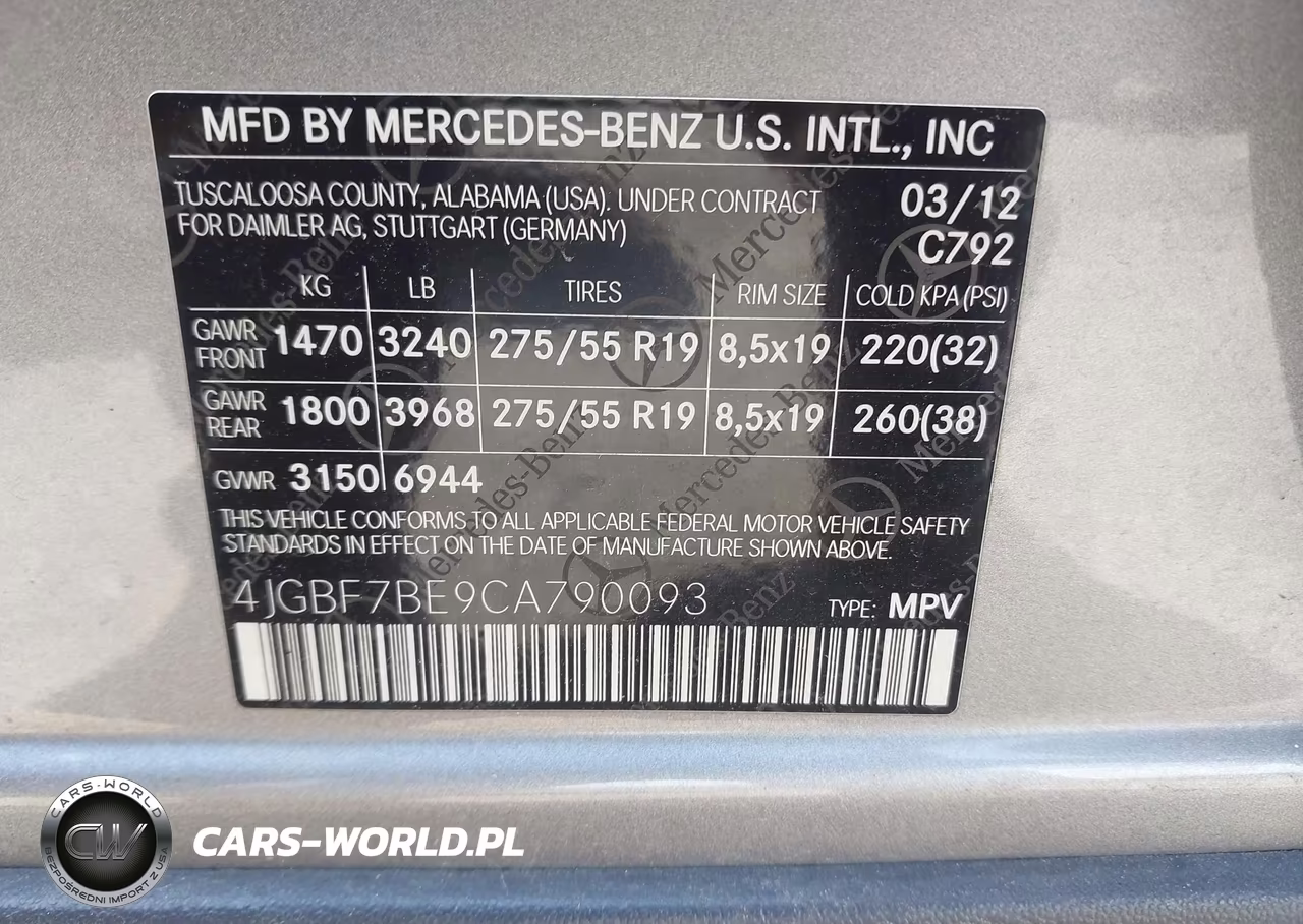2012 Mercedes-Benz Gl 450 4Matic VIN:4JGBF7BE9CA790093 - 9