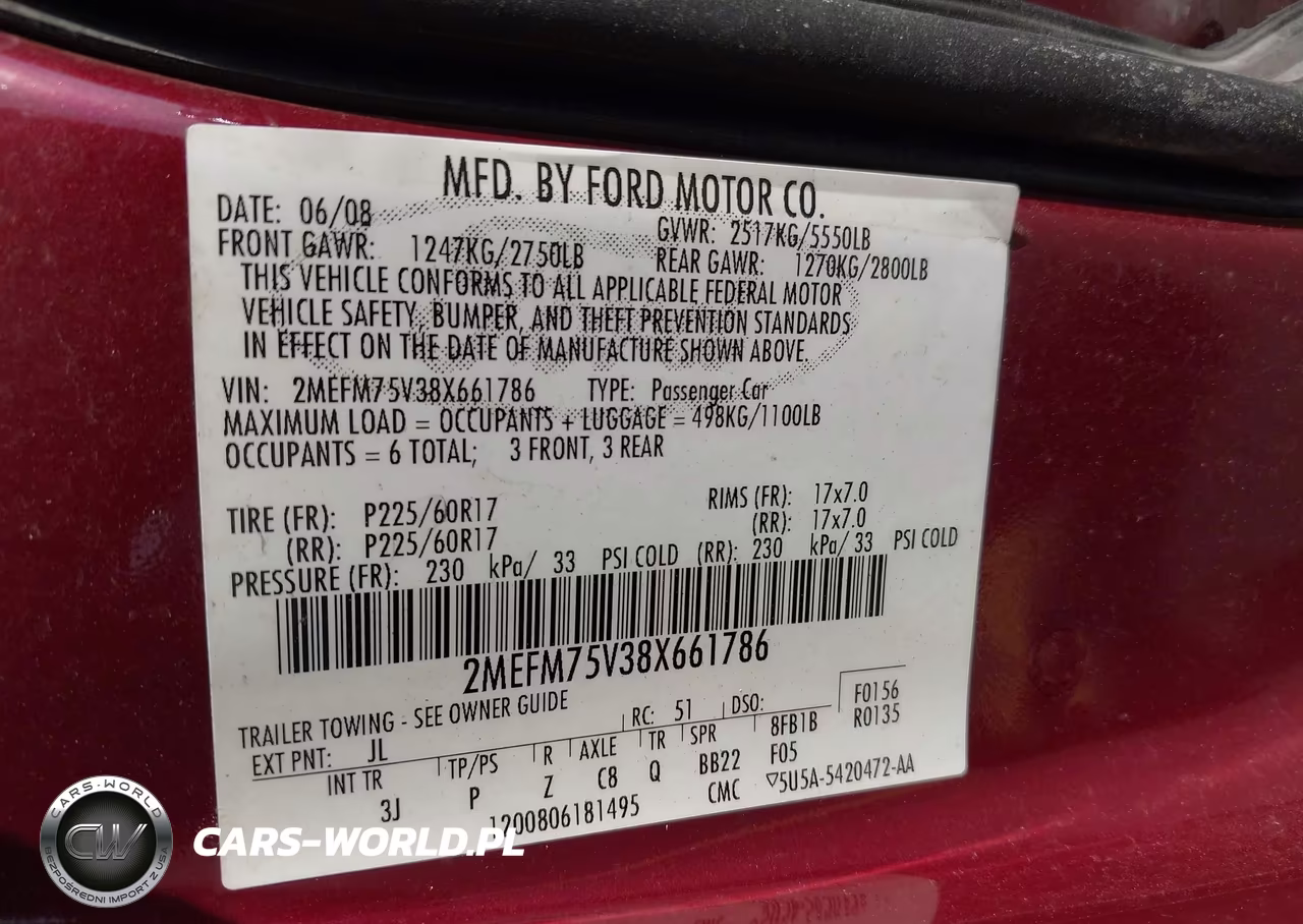 2008 Mercury Grand Marquis Ls VIN:2MEFM75V38X661786 - 9