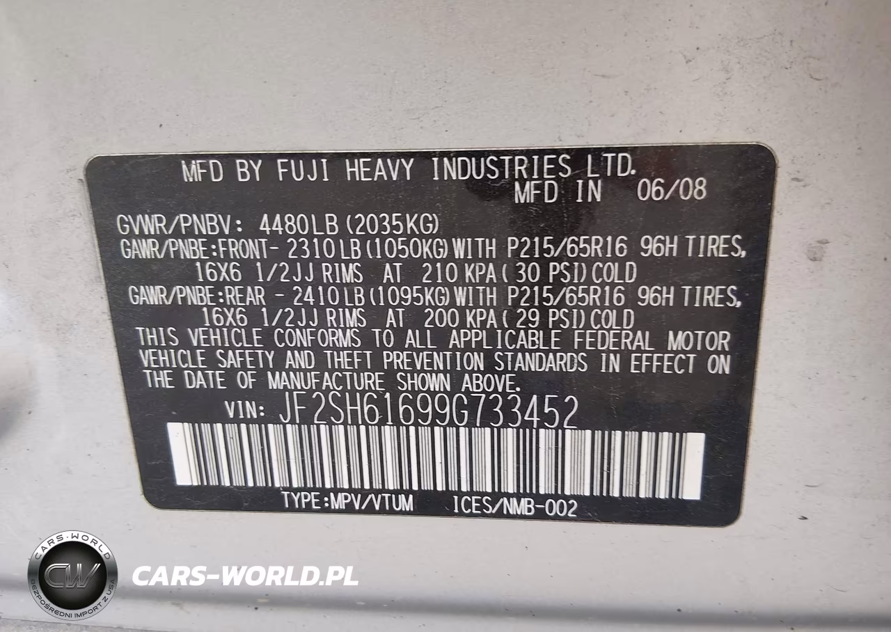 2009 Subaru Forester 2.5X VIN:JF2SH61699G733452 - 9