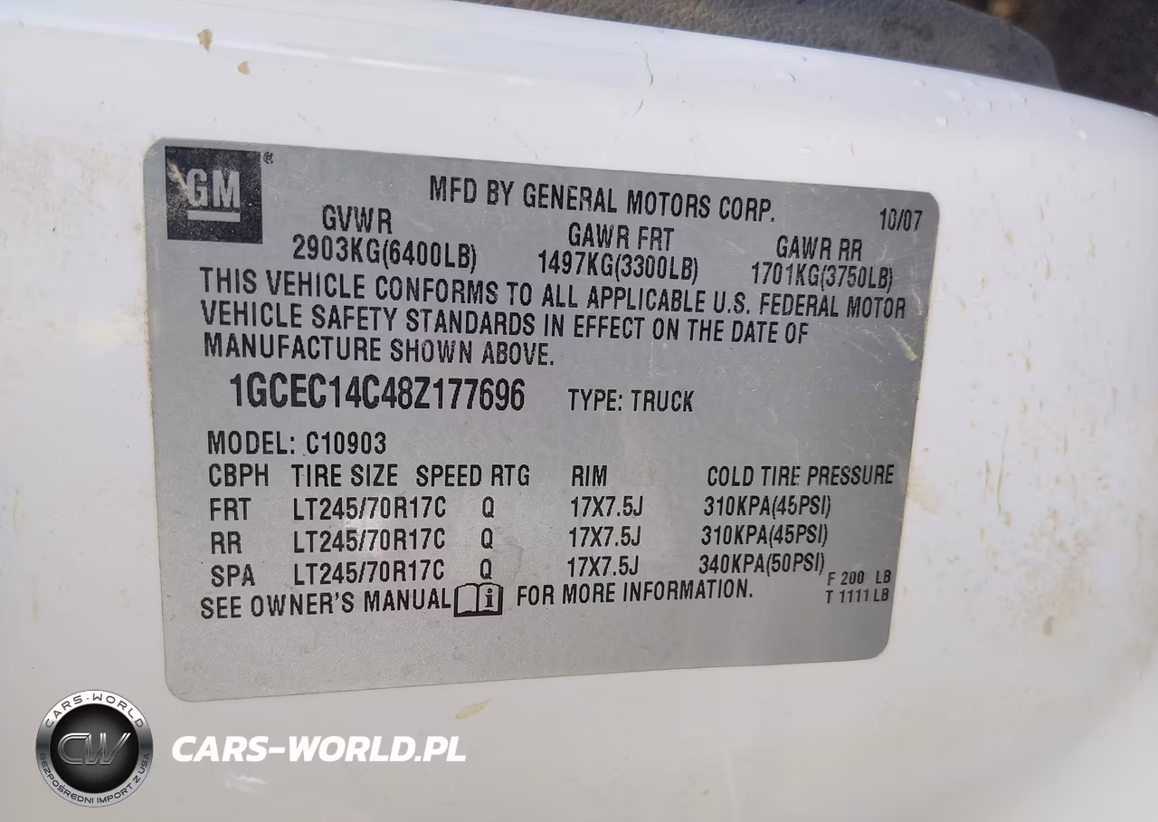 2008 Chevrolet Silverado 1500 Work Truck VIN:1GCEC14C48Z177696 - 9