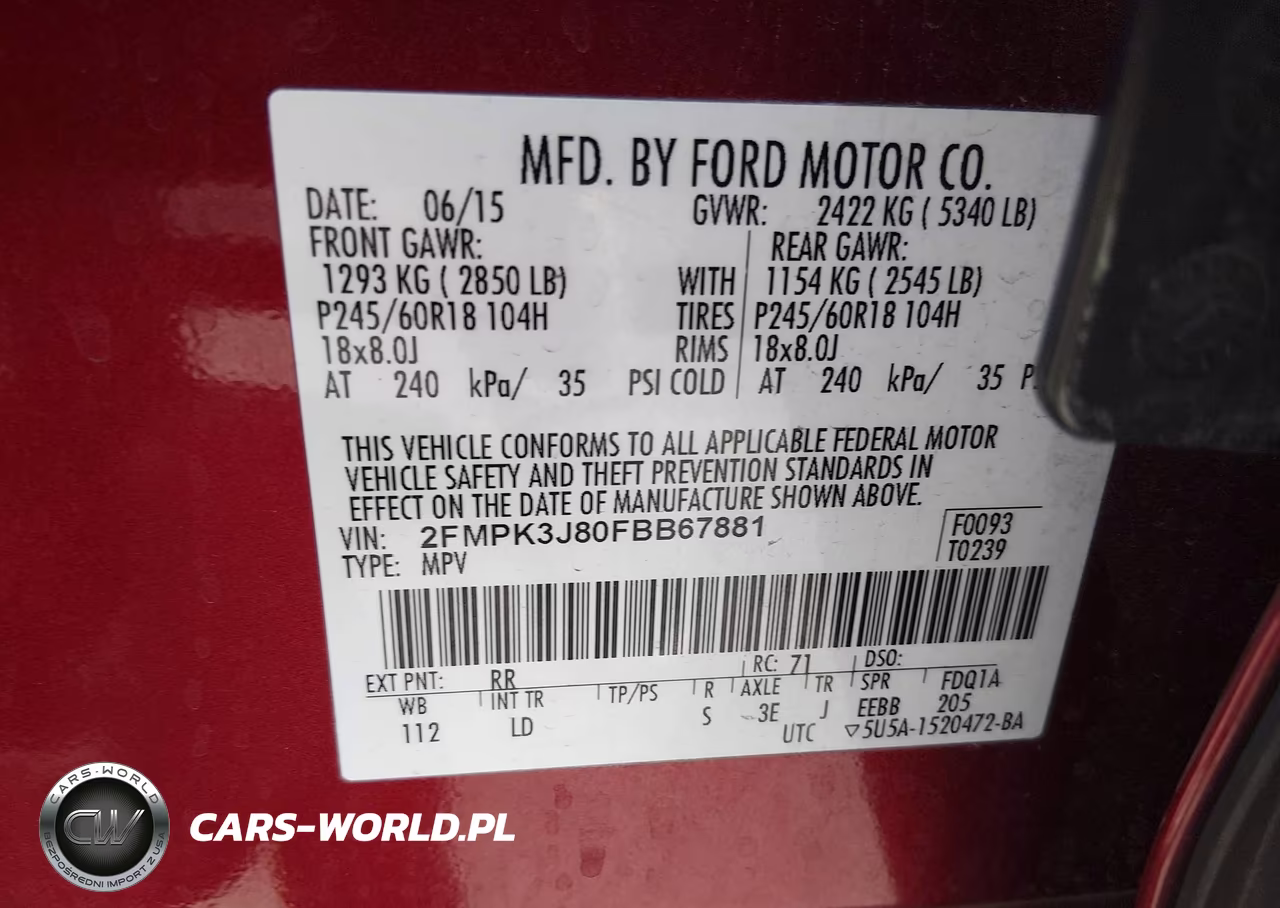 2015 Ford Edge Sel VIN:2FMPK3J80FBB67881 - 9