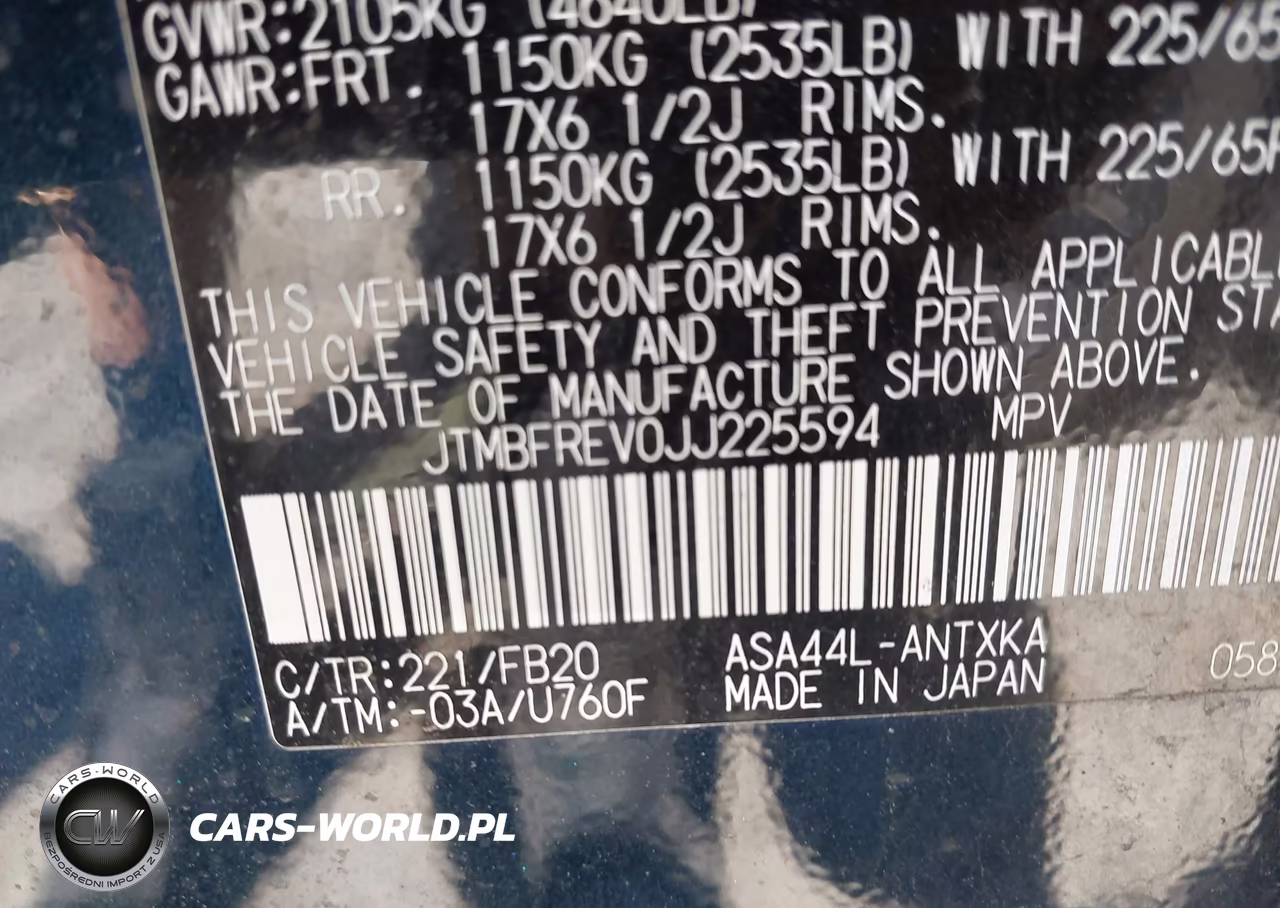 2018 Toyota Rav4 Le VIN:JTMBFREV0JJ225594 - 9