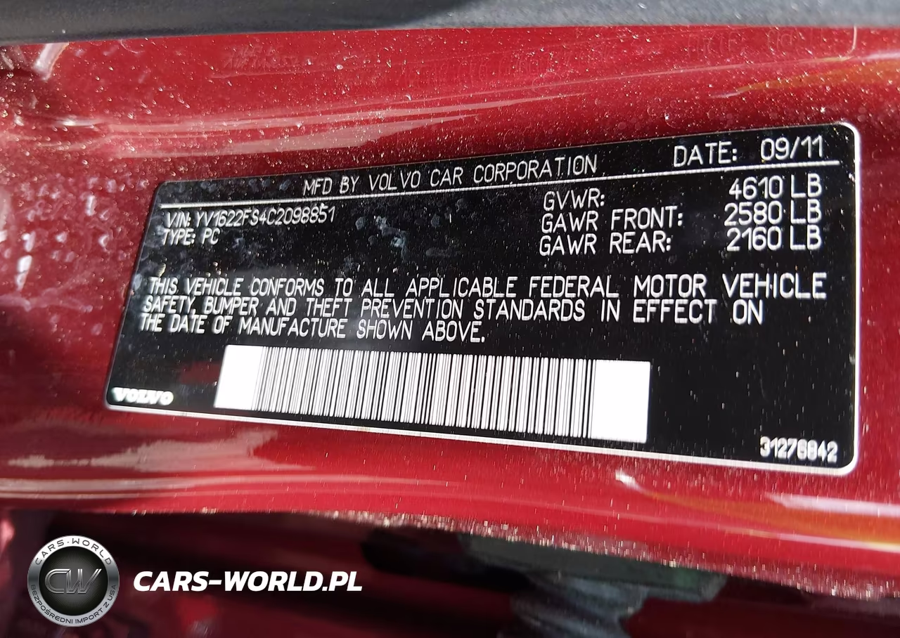 2012 Volvo S60 T5 VIN:YV1622FS4C2098851 - 9