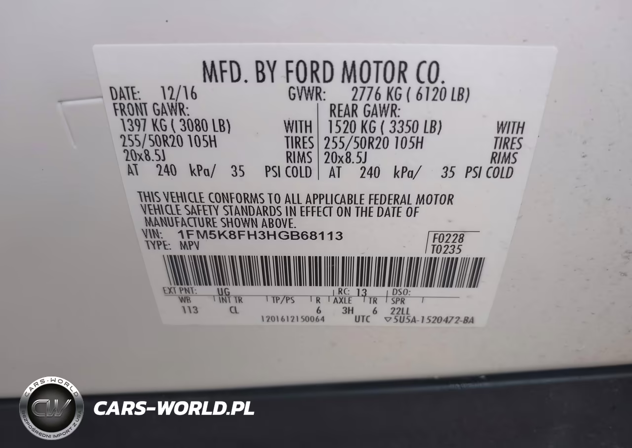 2017 Ford Explorer Limited VIN:1FM5K8FH3HGB68113 - 9