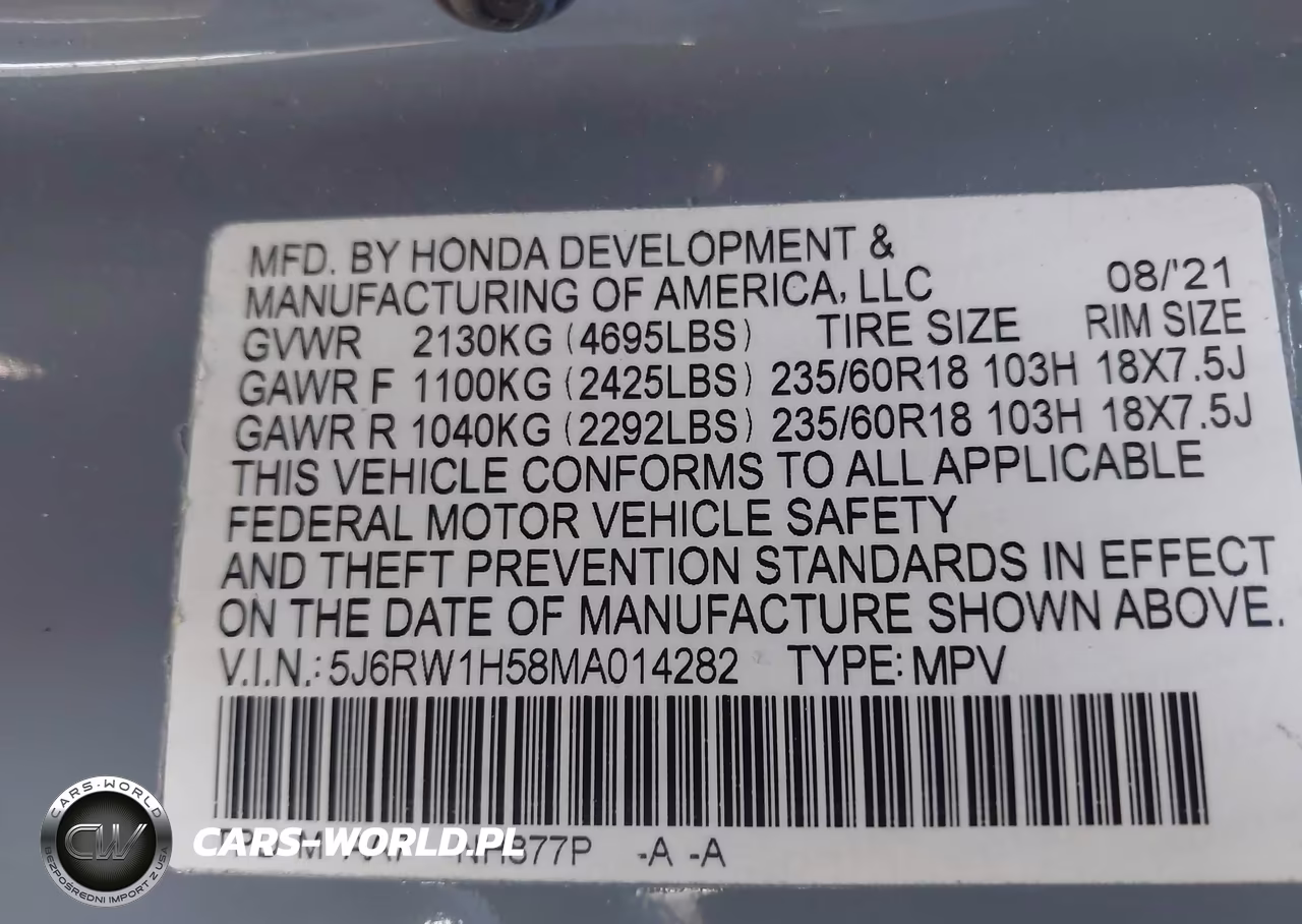 2021 Honda Cr-V 2Wd Ex VIN:5J6RW1H58MA014282 - 9