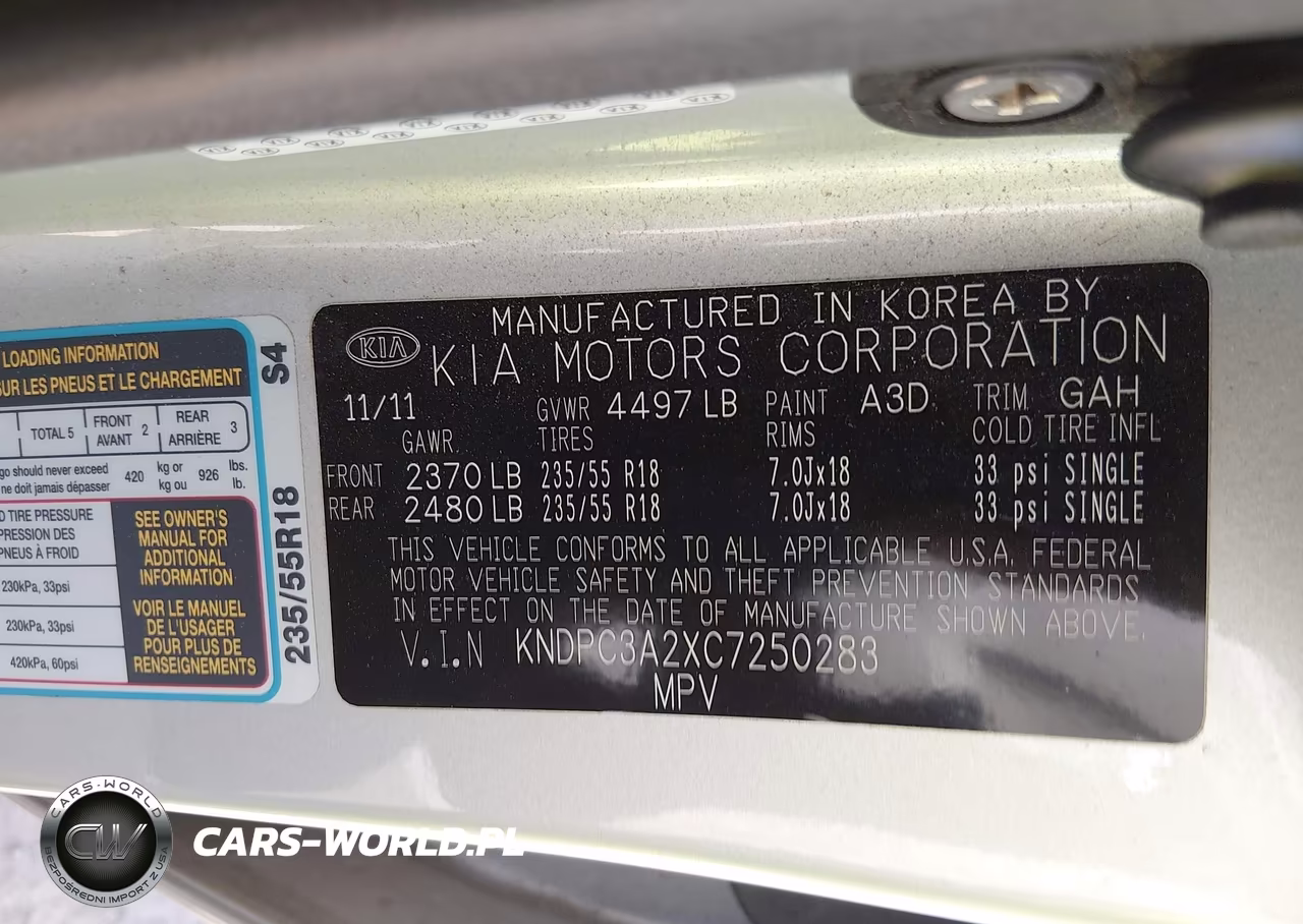 2012 Kia Sportage Ex VIN:KNDPC3A2XC7250283 - 9