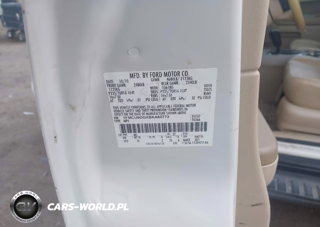 2011 Ford Escape Xlt VIN:1FMCU9DGXBKA60772 - 9