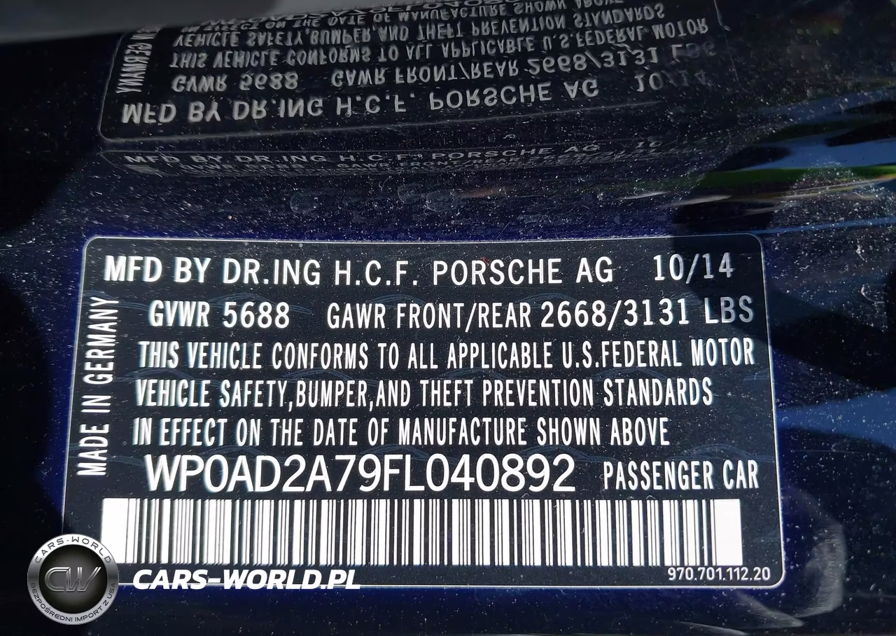 2015 Porsche Panamera E-Hybrid S VIN:WP0AD2A79FL040892 - 9