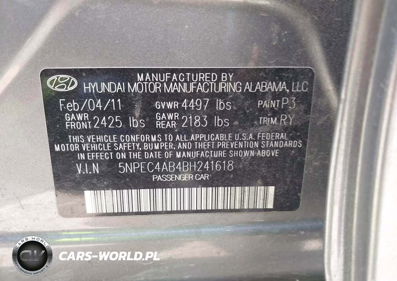2011 Hyundai Sonata Limited 2.0T VIN:5NPEC4AB4BH241618 - 9