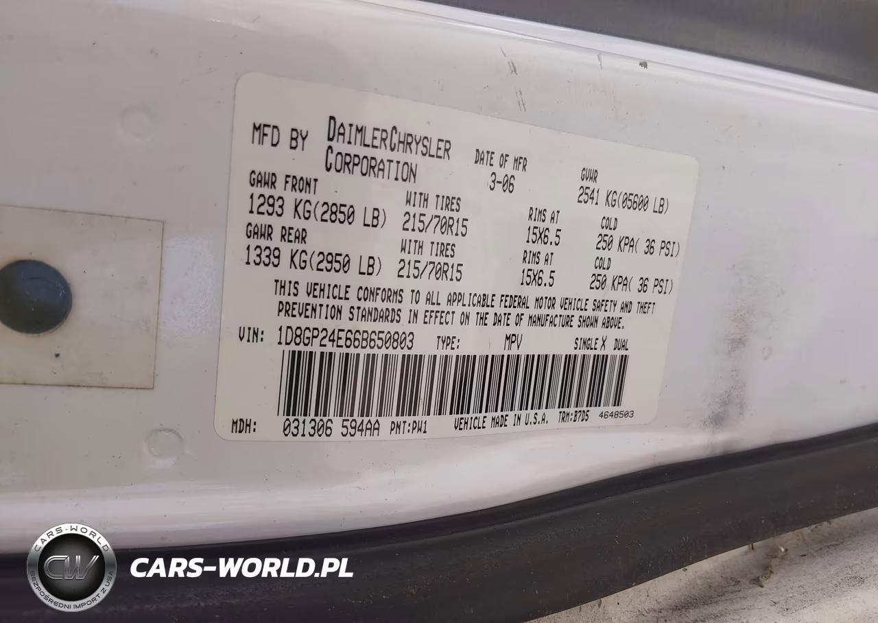 2006 Dodge Grand Caravan Se VIN:1D8GP24E66B650803 - 9