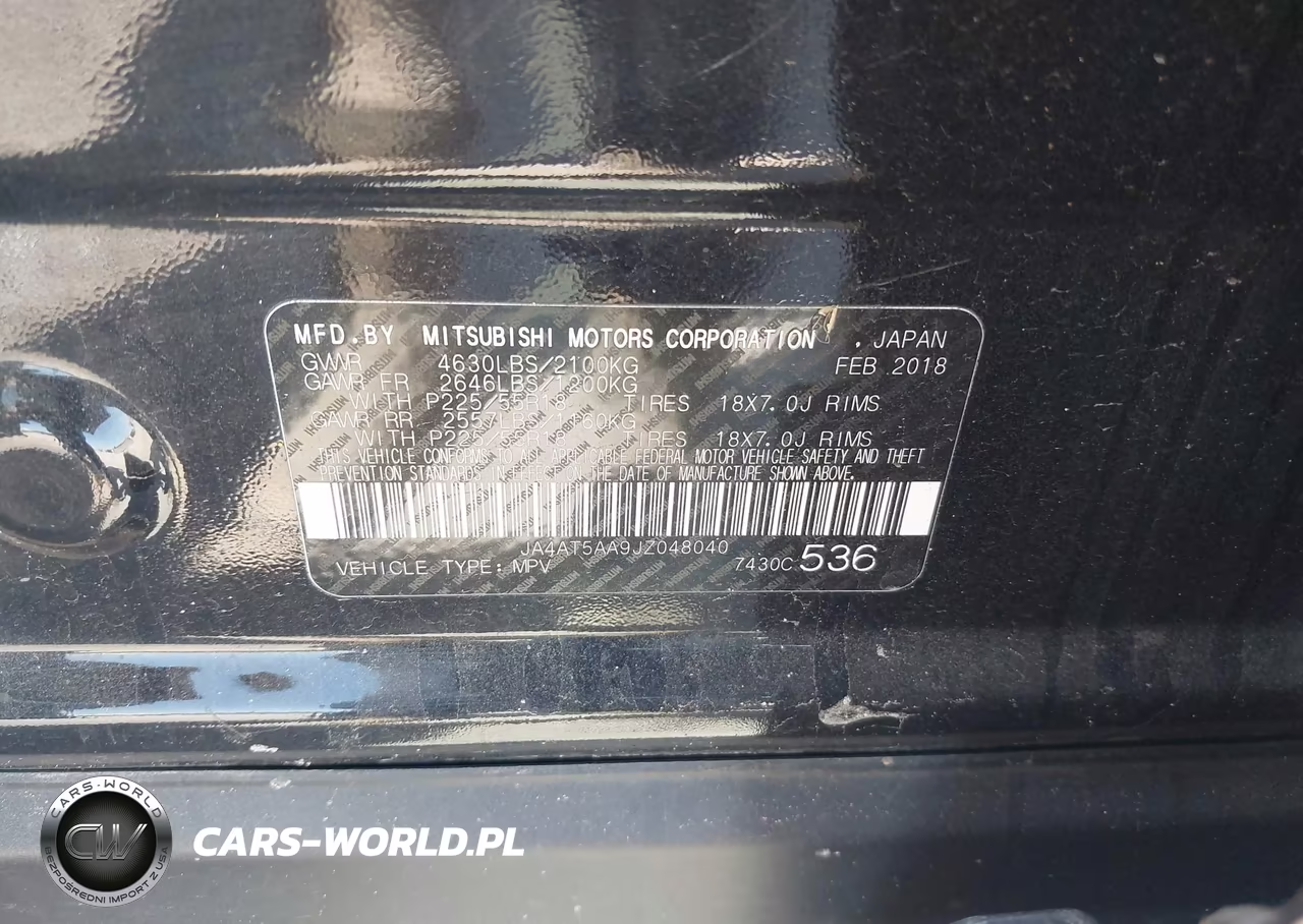 2018 Mitsubishi Eclipse Cross Sel VIN:JA4AT5AA9JZ048040 - 9