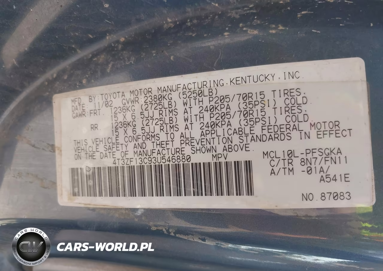 2003 Toyota Sienna Le VIN:4T3ZF13C93U546880 - 9