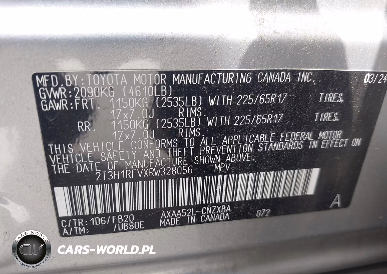 2024 Toyota Rav4 Le VIN:2T3H1RFVXRW328056 - 9