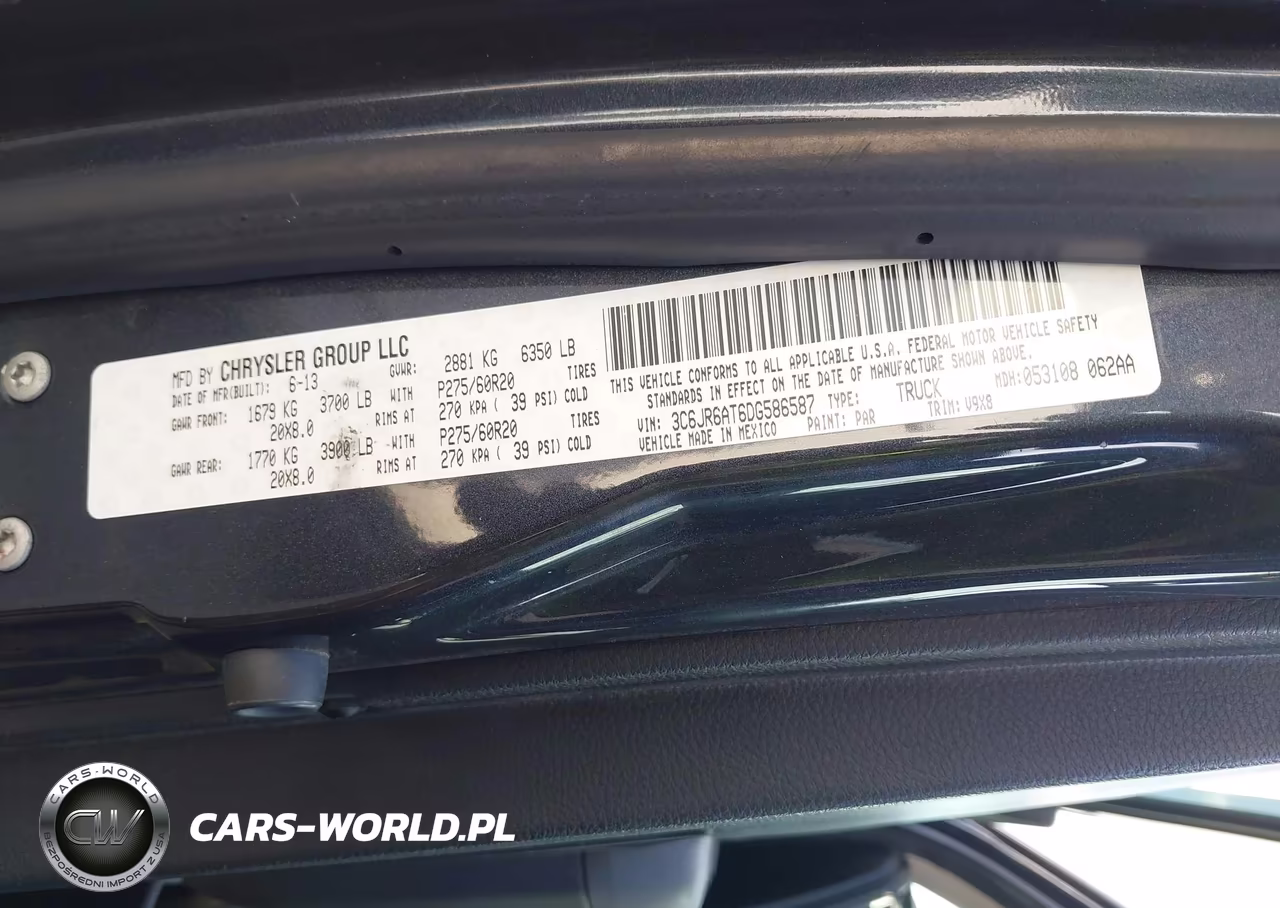 2013 Ram 1500 Express VIN:3C6JR6AT6DG586587 - 9