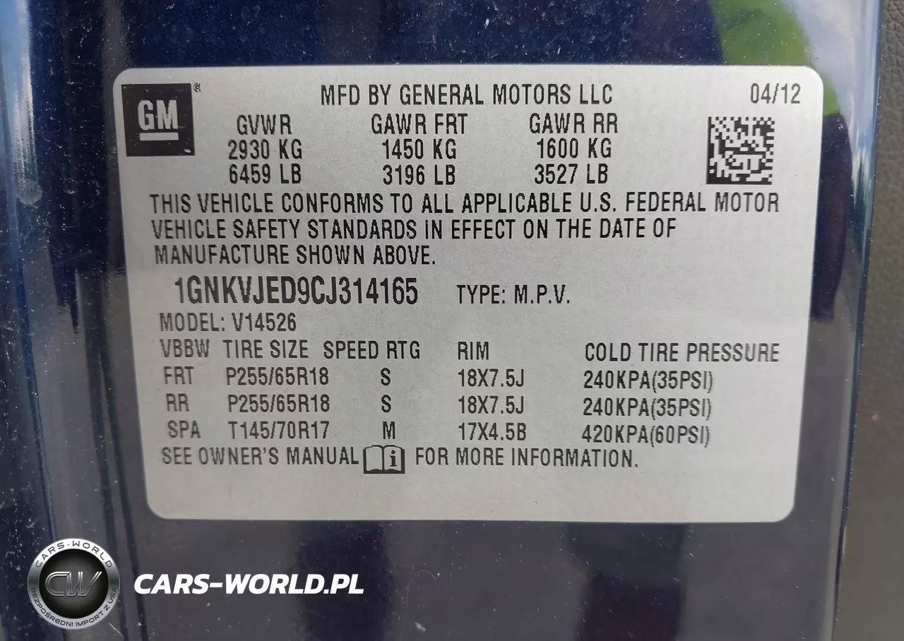 2012 Chevrolet Traverse Lt W-2Lt VIN:1GNKVJED9CJ314165 - 9