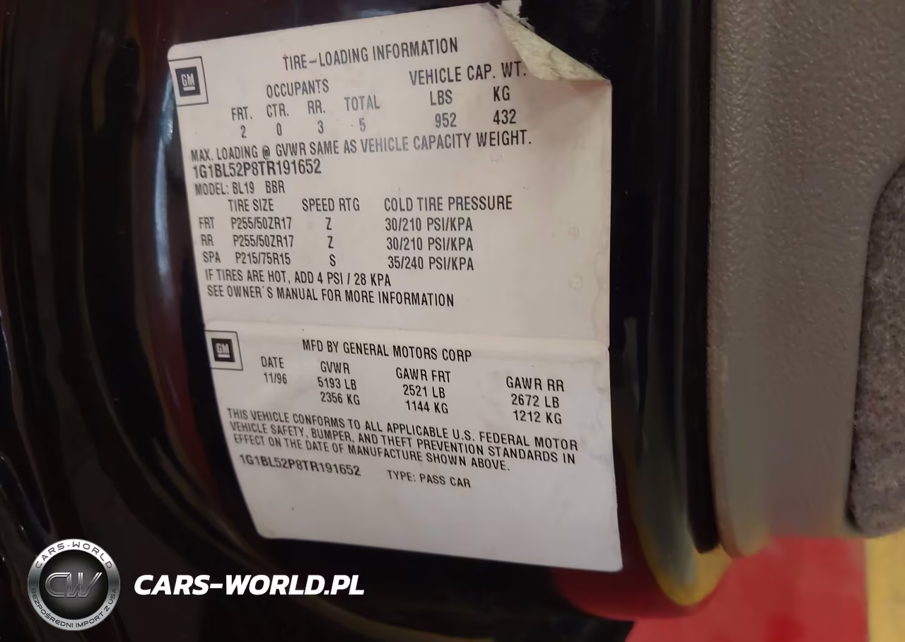 1996 Chevrolet Caprice - Impala Classic Ss VIN:1G1BL52P8TR191652 - 9
