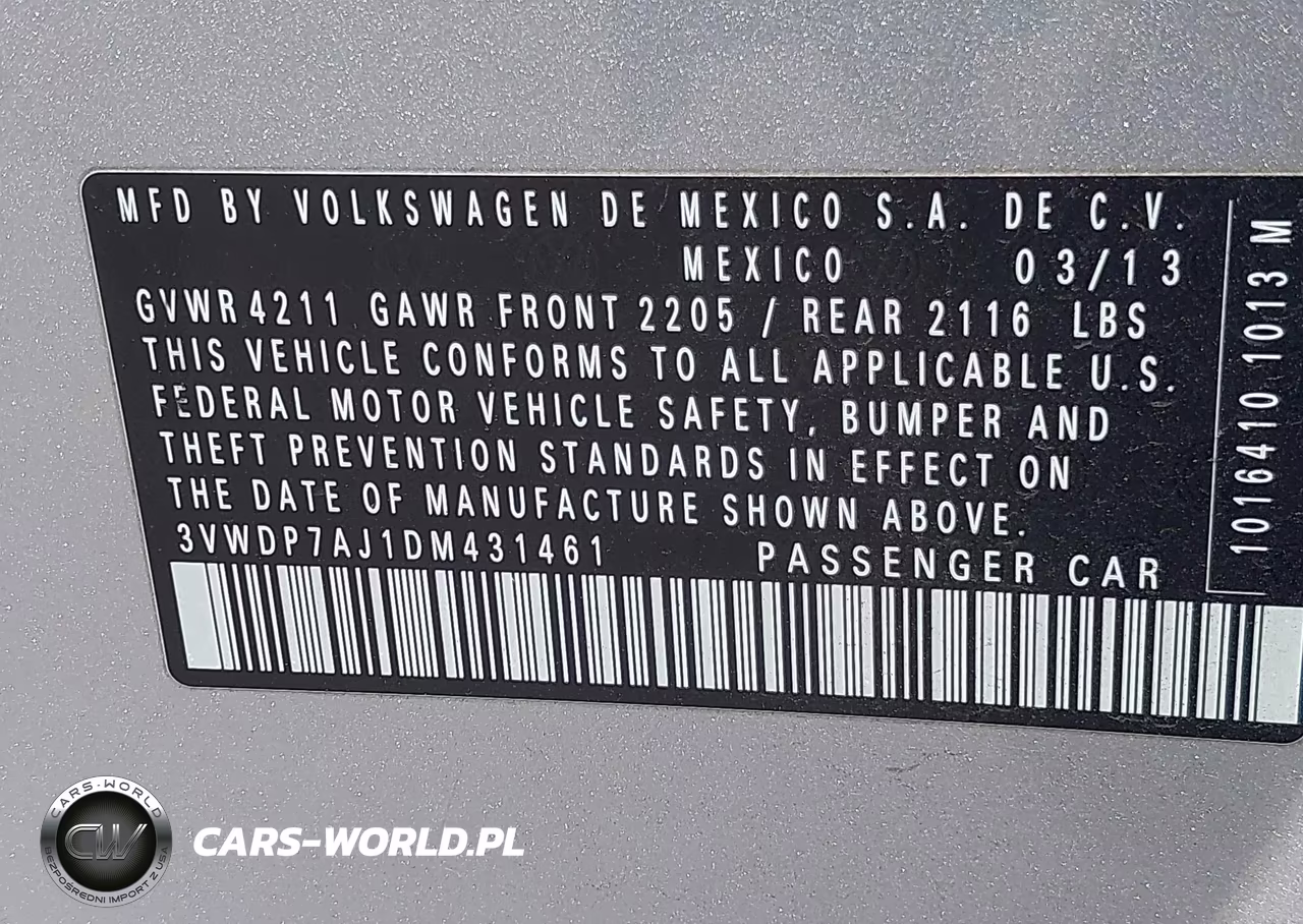 2013 Volkswagen Jetta 2.5L Se VIN:3VWDP7AJ1DM431461 - 9