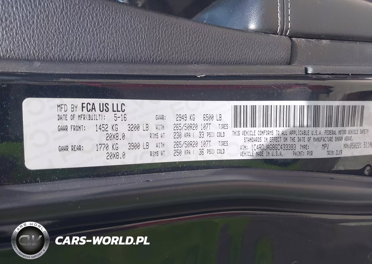 2016 Dodge Durango Sxt VIN:1C4RDJAG8GC433393 - 9