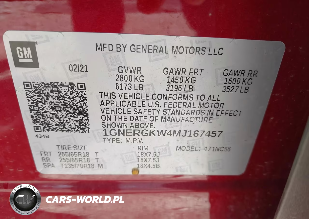 2021 Chevrolet Traverse Fwd Lt Cloth VIN:1GNERGKW4MJ167457 - 9