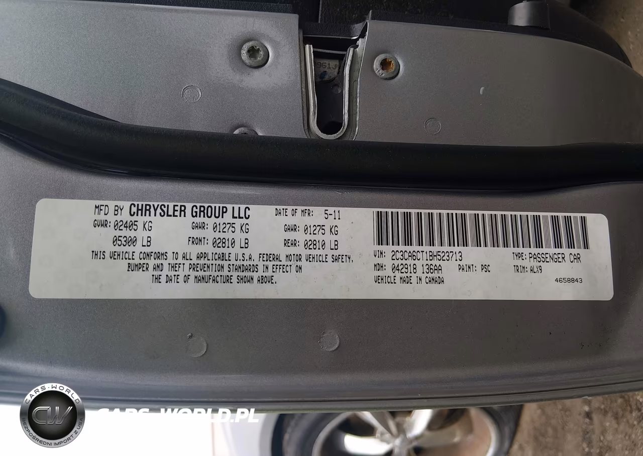 2011 Chrysler 300C VIN:2C3CA6CT1BH523713 - 9