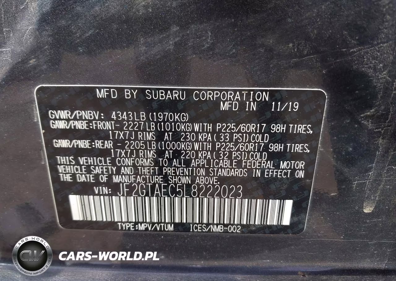 2020 Subaru Crosstrek Premium VIN:JF2GTAEC5L8222023 - 9