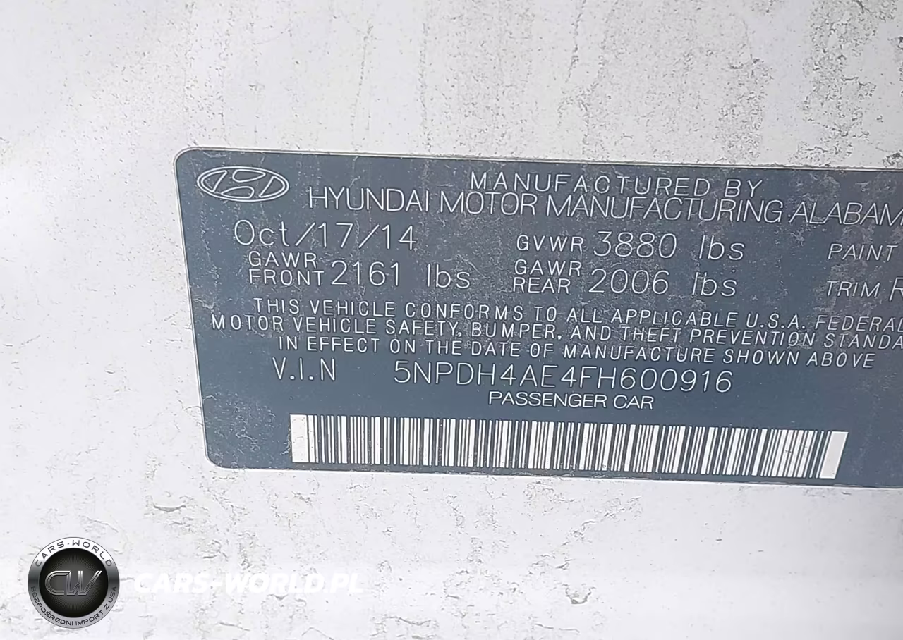 2015 Hyundai Elantra Se VIN:5NPDH4AE4FH600916 - 9