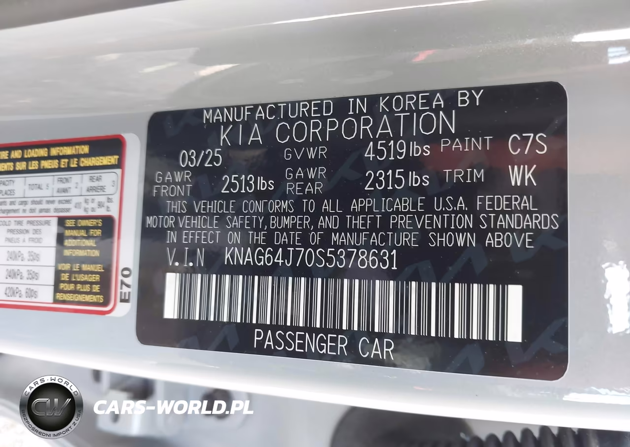 2025 Kia K5 Gt-Line VIN:KNAG64J70S5378631 - 9