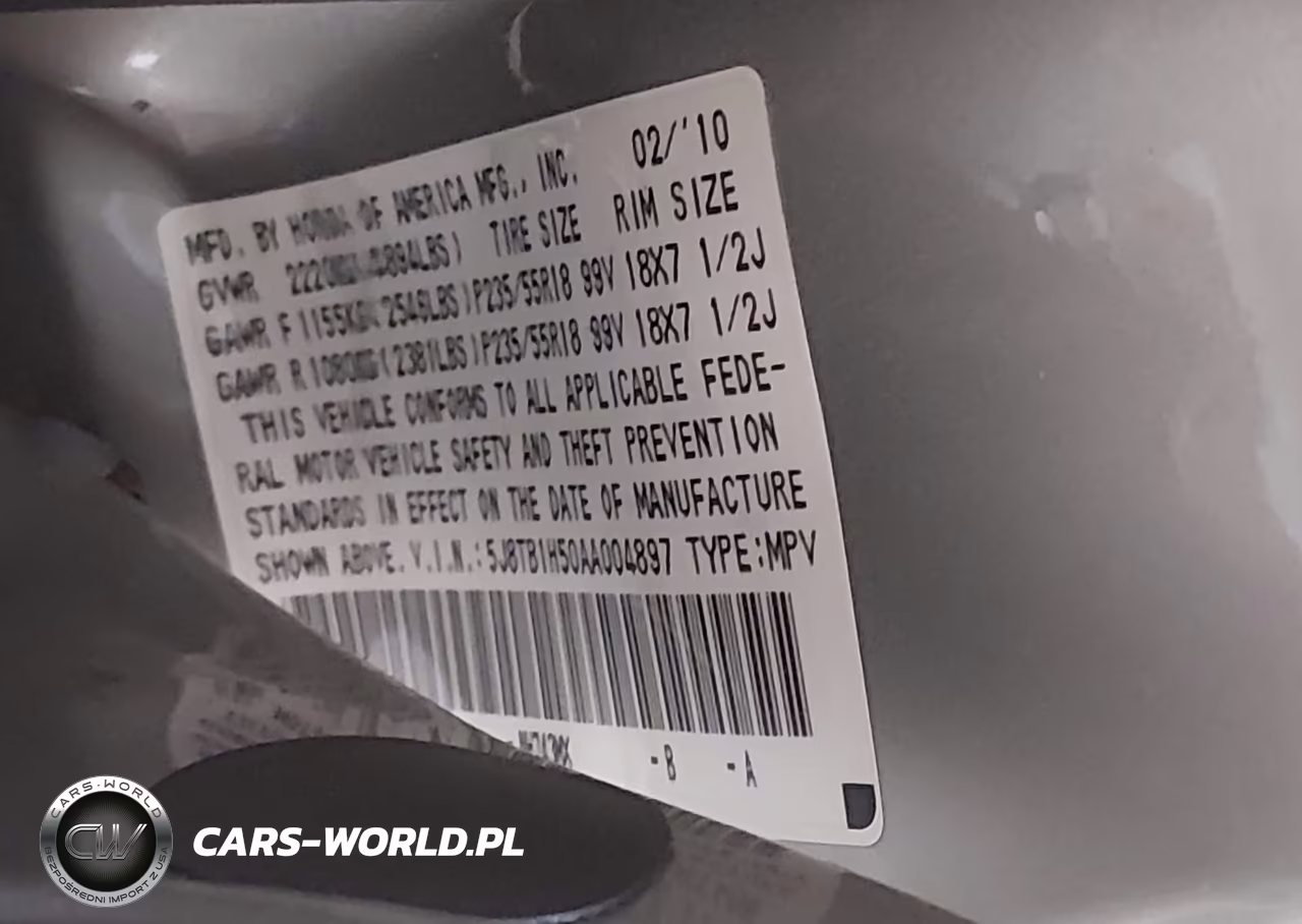 2010 Acura Rdx VIN:5J8TB1H50AA004897 - 9