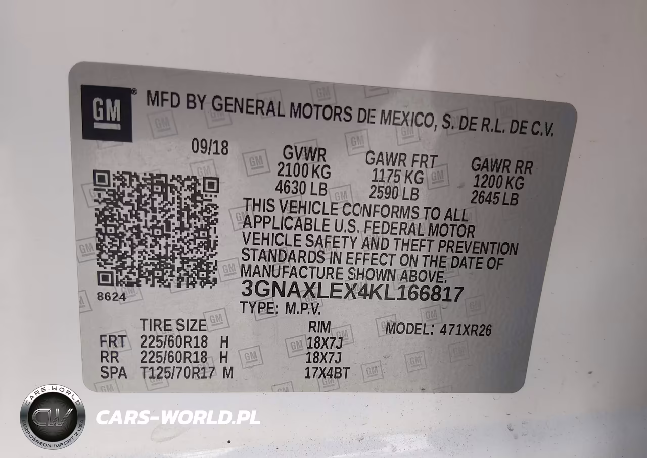 2019 Chevrolet Equinox Lt VIN:3GNAXLEX4KL166817 - 9