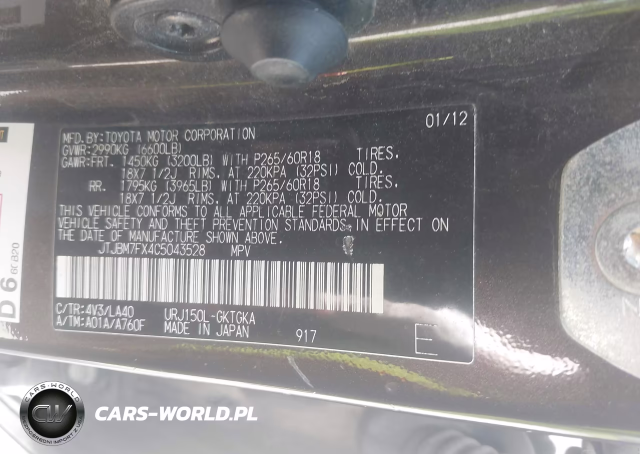 2012 Lexus Gx 460 VIN:JTJBM7FX4C5043528 - 9