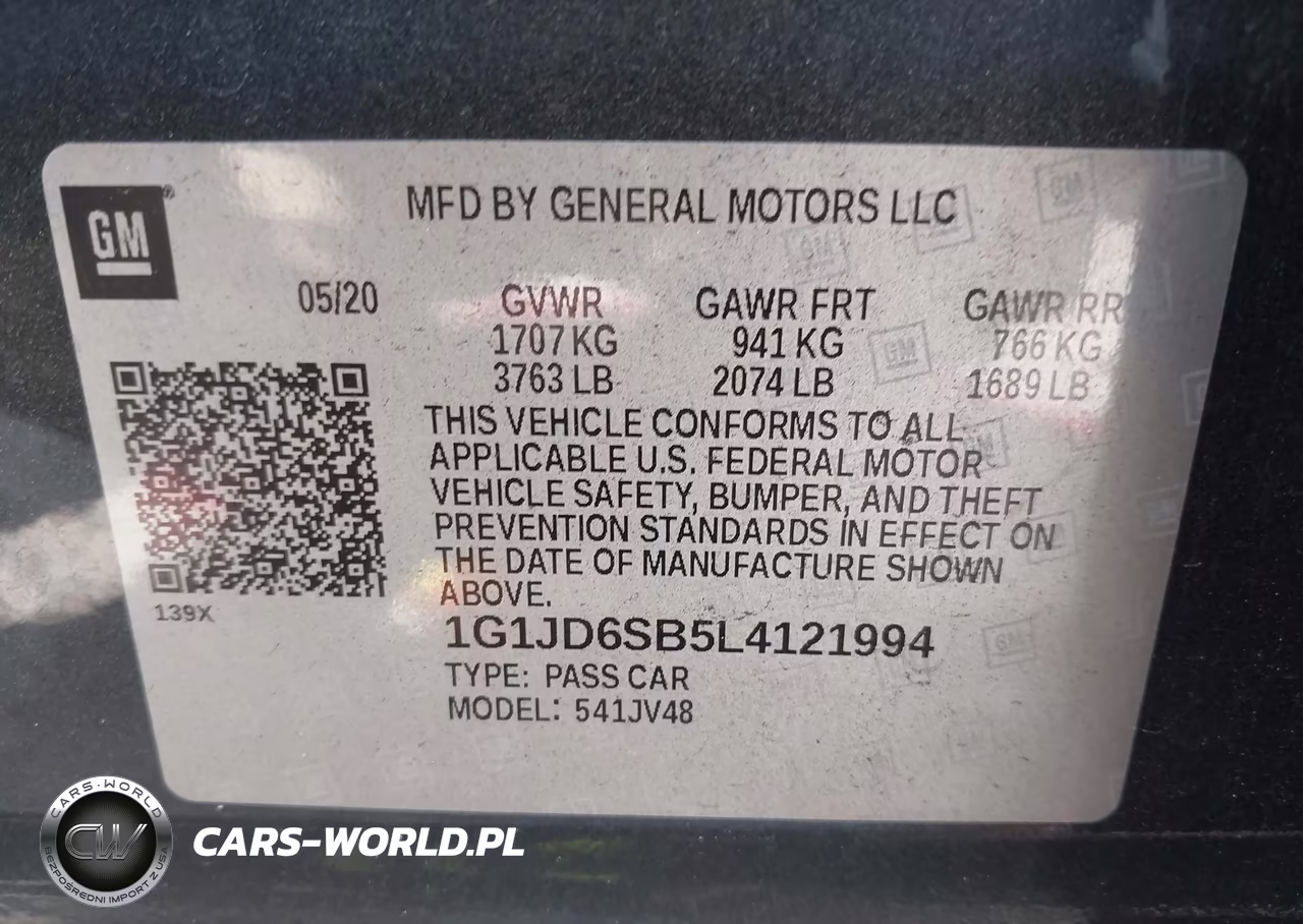 2020 Chevrolet Sonic Fwd Lt 5-Door VIN:1G1JD6SB5L4121994 - 9