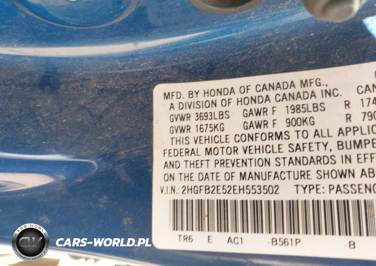 2014 Honda Civic Lx VIN:2HGFB2E52EH553502 - 9