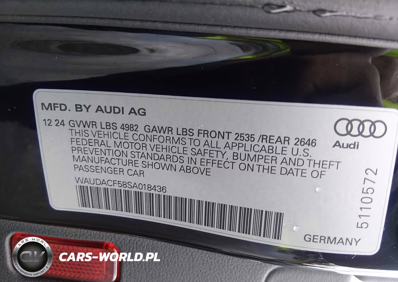 2025 Audi A5 Sportback Premium 45 Tfsi S Line Quattro S Tronic VIN:WAUDACF58SA018436 - 9