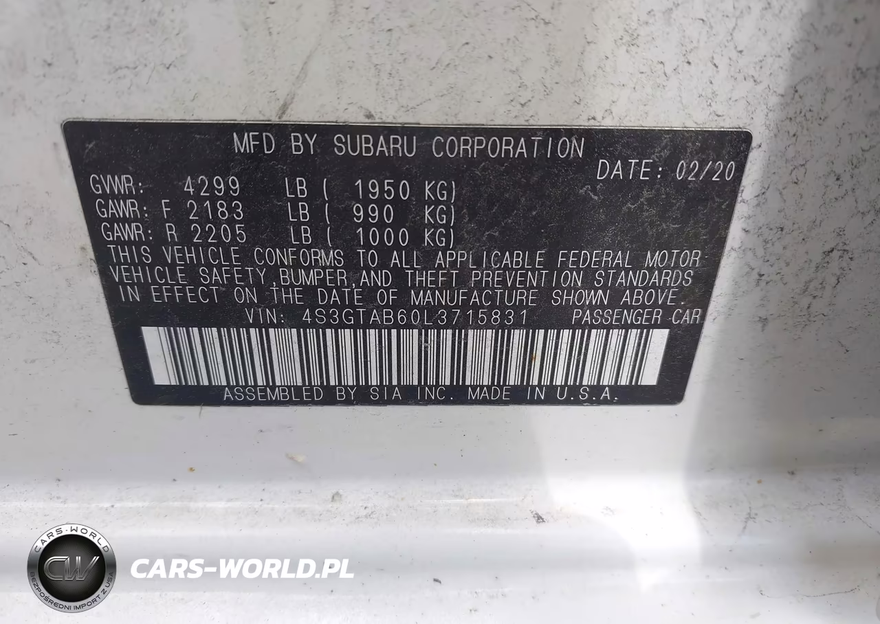 2020 Subaru Impreza 5-Door VIN:4S3GTAB60L3715831 - 9