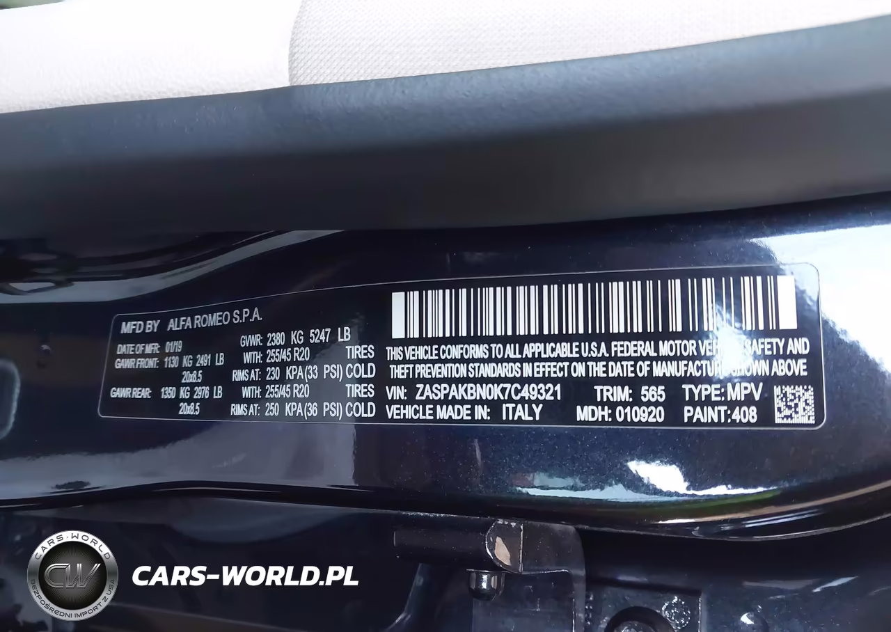 2019 Alfa Romeo Stelvio Ti Lusso Awd VIN:ZASPAKBN0K7C49321 - 9