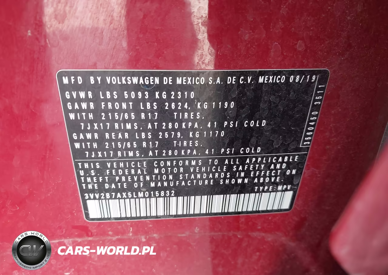 2020 Volkswagen Tiguan VIN:3VV2B7AX5LM015832 - 9