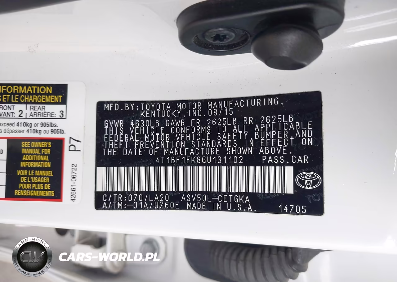 2016 Toyota Camry Xle VIN:4T1BF1FK8GU131102 - 9
