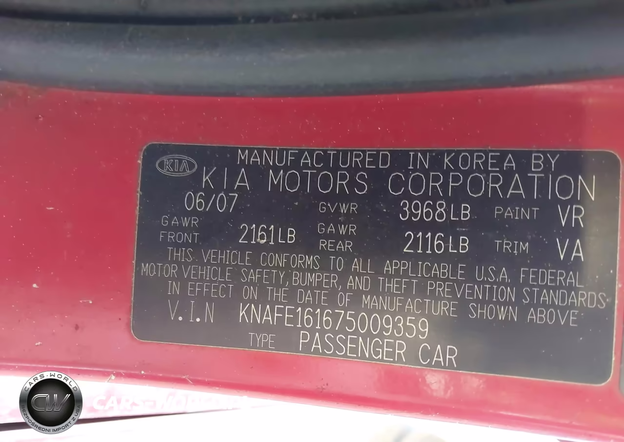 2007 Kia Spectra5 Sx VIN:KNAFE161675009359 - 9