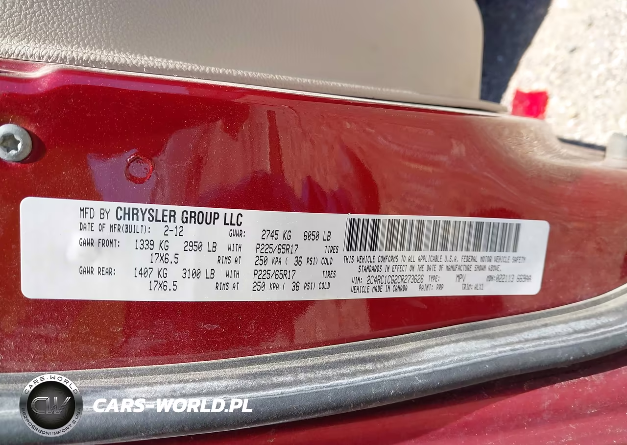 2012 Chrysler Town & Country Touring-L VIN:2C4RC1CG2CR273626 - 9