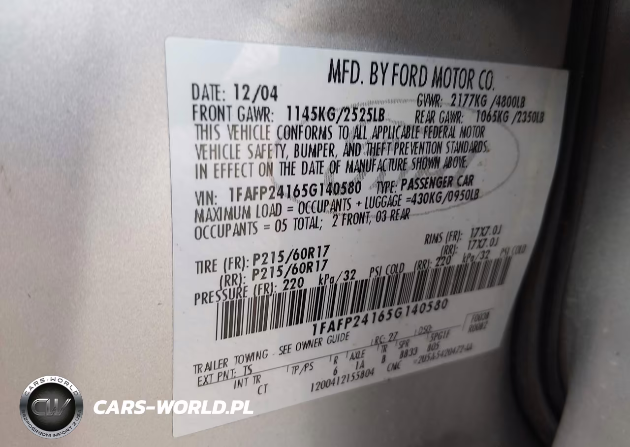 2005 Ford Five Hundred Sel VIN:1FAFP24165G140580 - 9