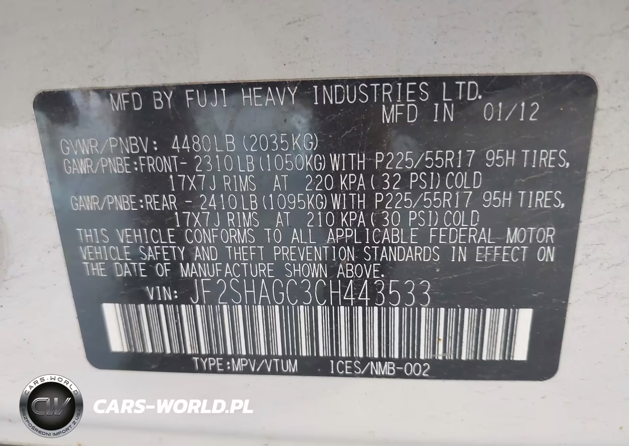 2012 Subaru Forester 2.5X Touring VIN:JF2SHAGC3CH443533 - 9