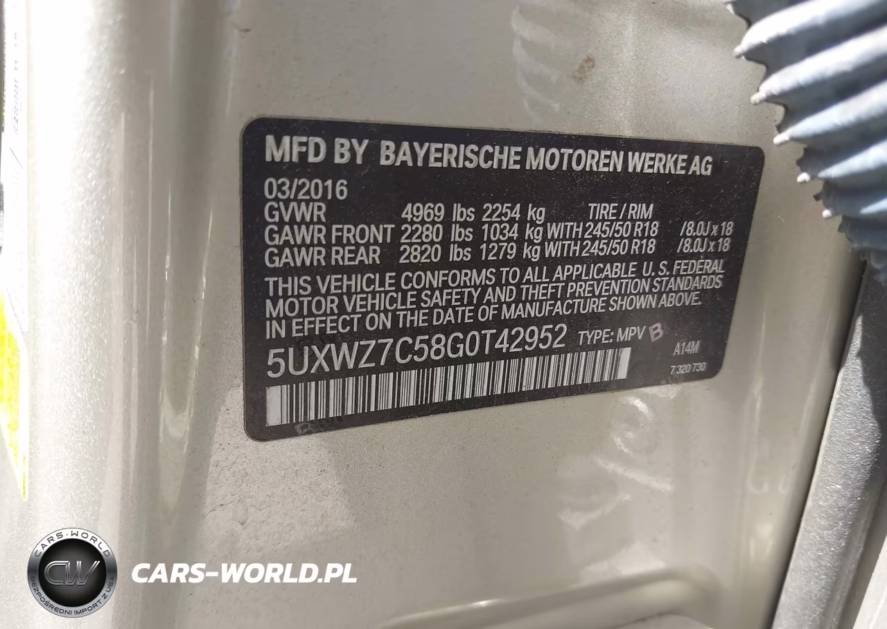 2016 BMW X3 Sdrive28I VIN:5UXWZ7C58G0T42952 - 9