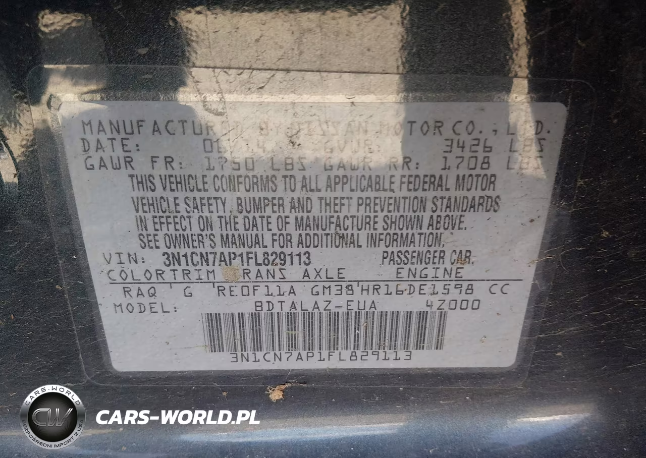 2015 Nissan Versa 1.6 S+ VIN:3N1CN7AP1FL829113 - 9