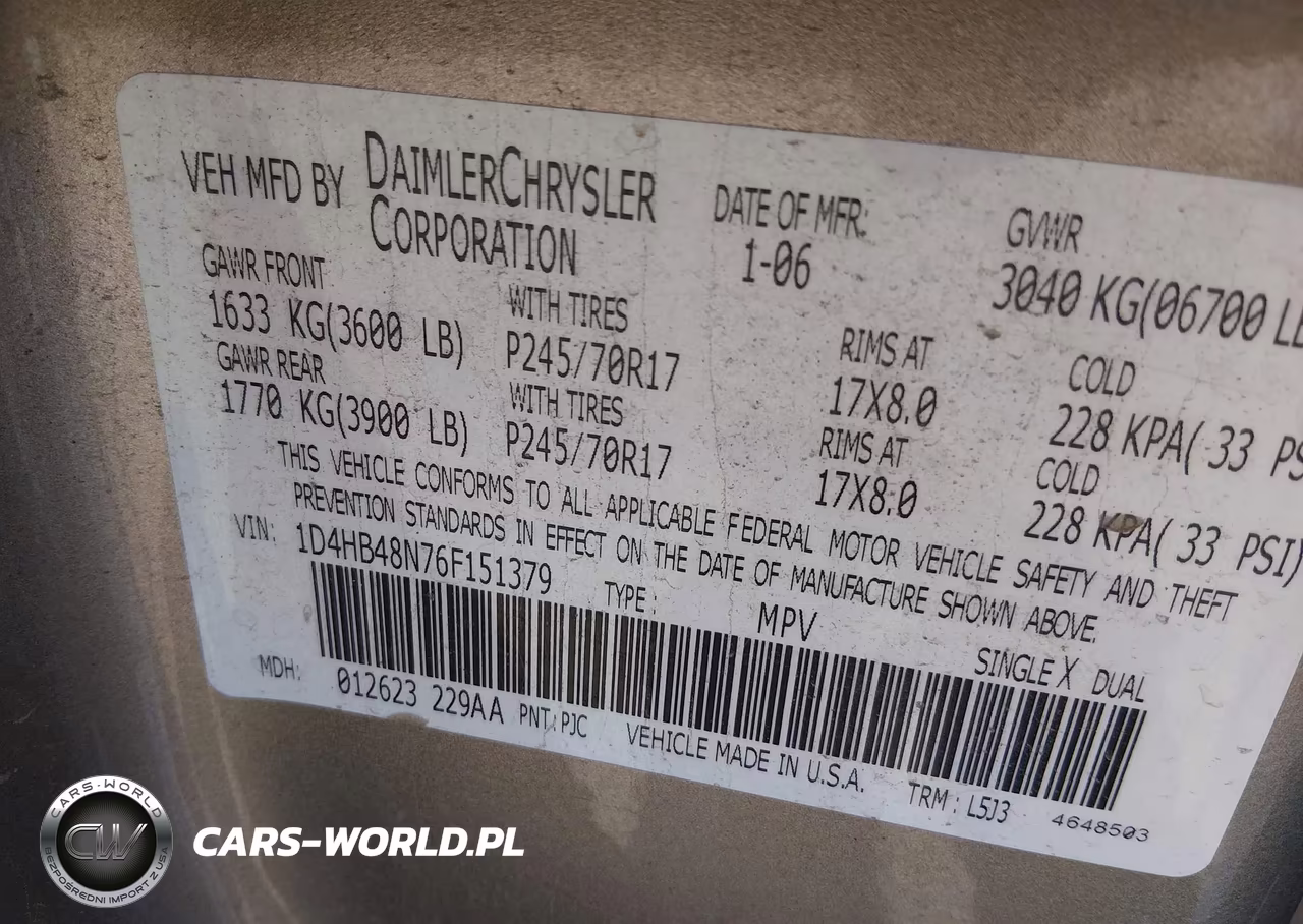 2006 Dodge Durango Slt VIN:1D4HB48N76F151379 - 9
