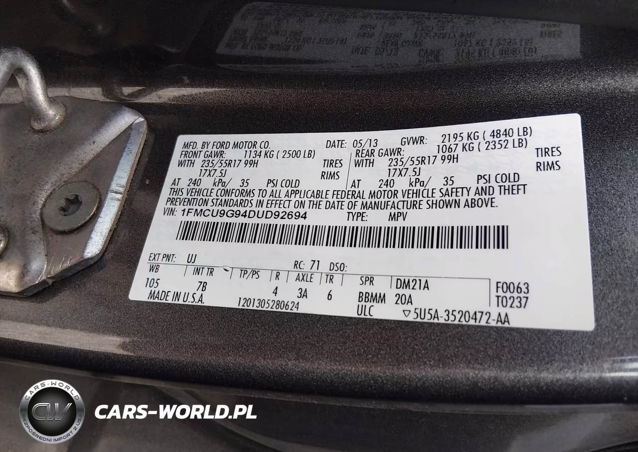 2013 Ford Escape Se VIN:1FMCU9G94DUD92694 - 9