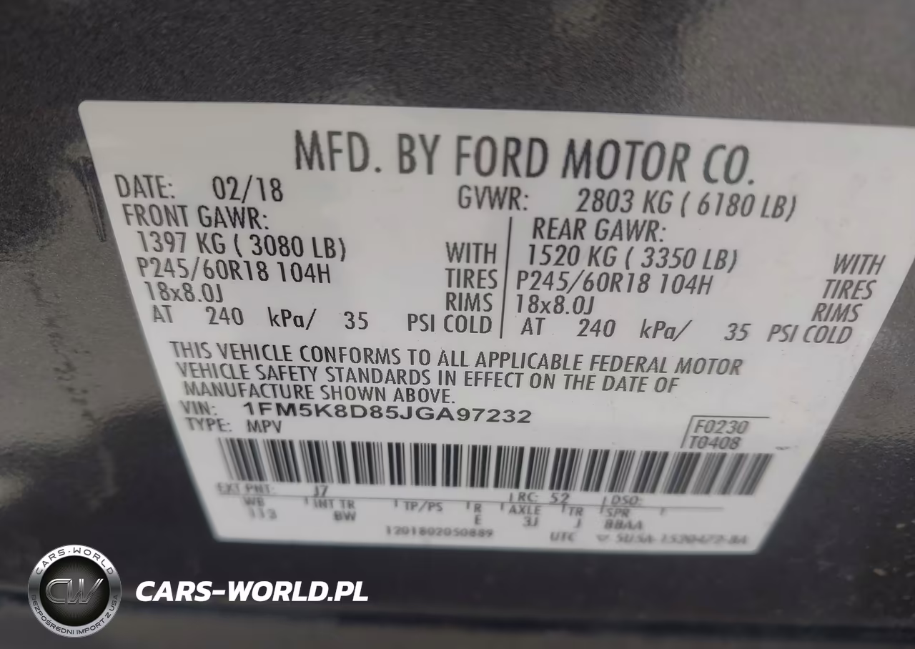2018 Ford Explorer Xlt VIN:1FM5K8D85JGA97232 - 9