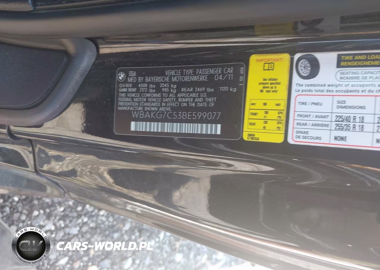2011 BMW 335I VIN:WBAKG7C53BE599077 - 9