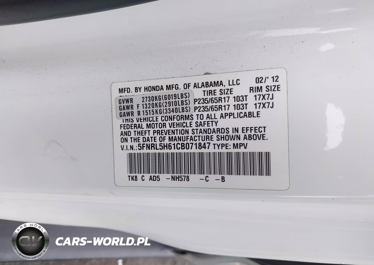 2012 Honda Odyssey Ex-L VIN:5FNRL5H61CB071847 - 9