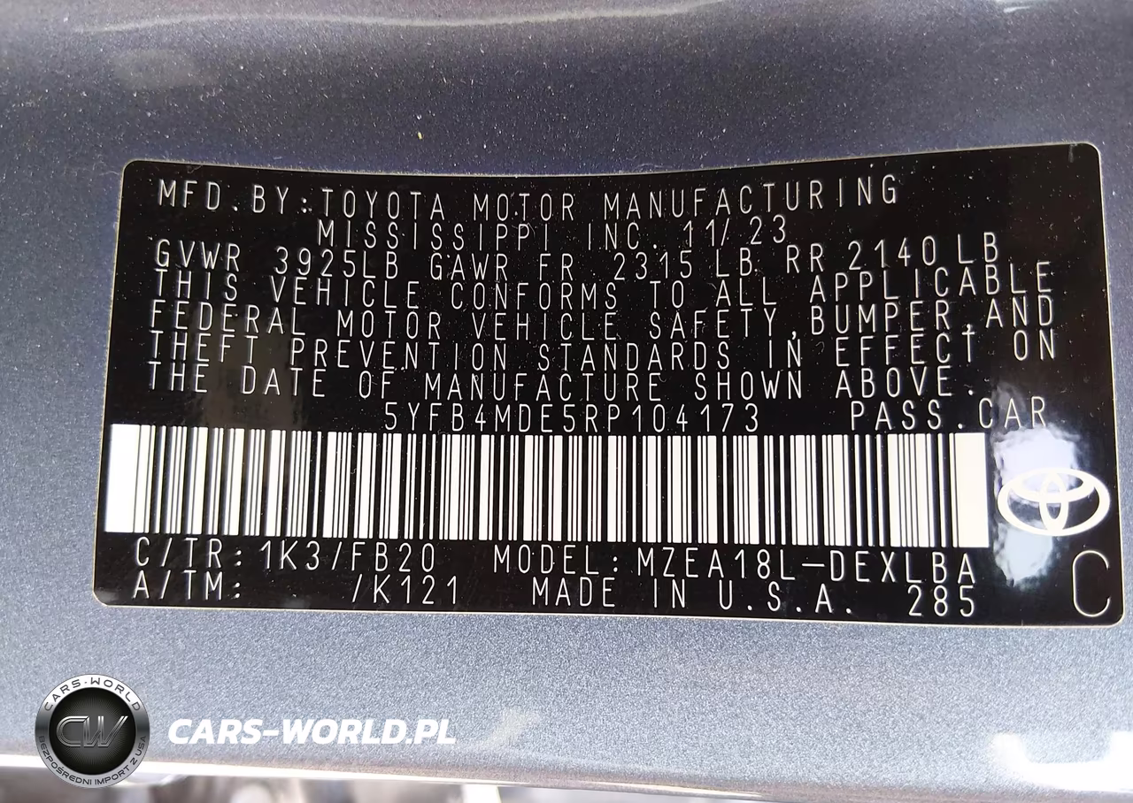 2024 Toyota Corolla Le VIN:5YFB4MDE5RP104173 - 9