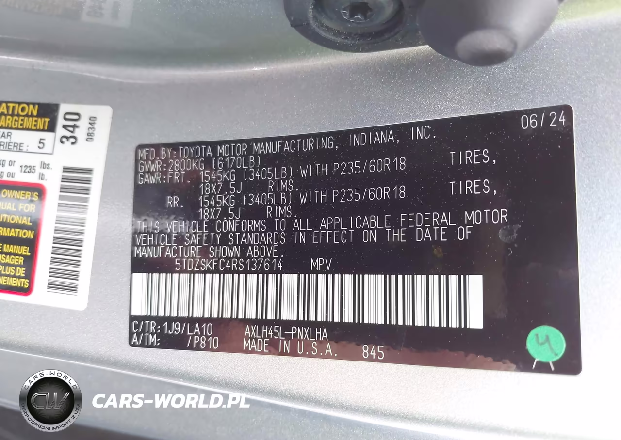 2024 Toyota Sienna Limited VIN:5TDZSKFC4RS137614 - 9